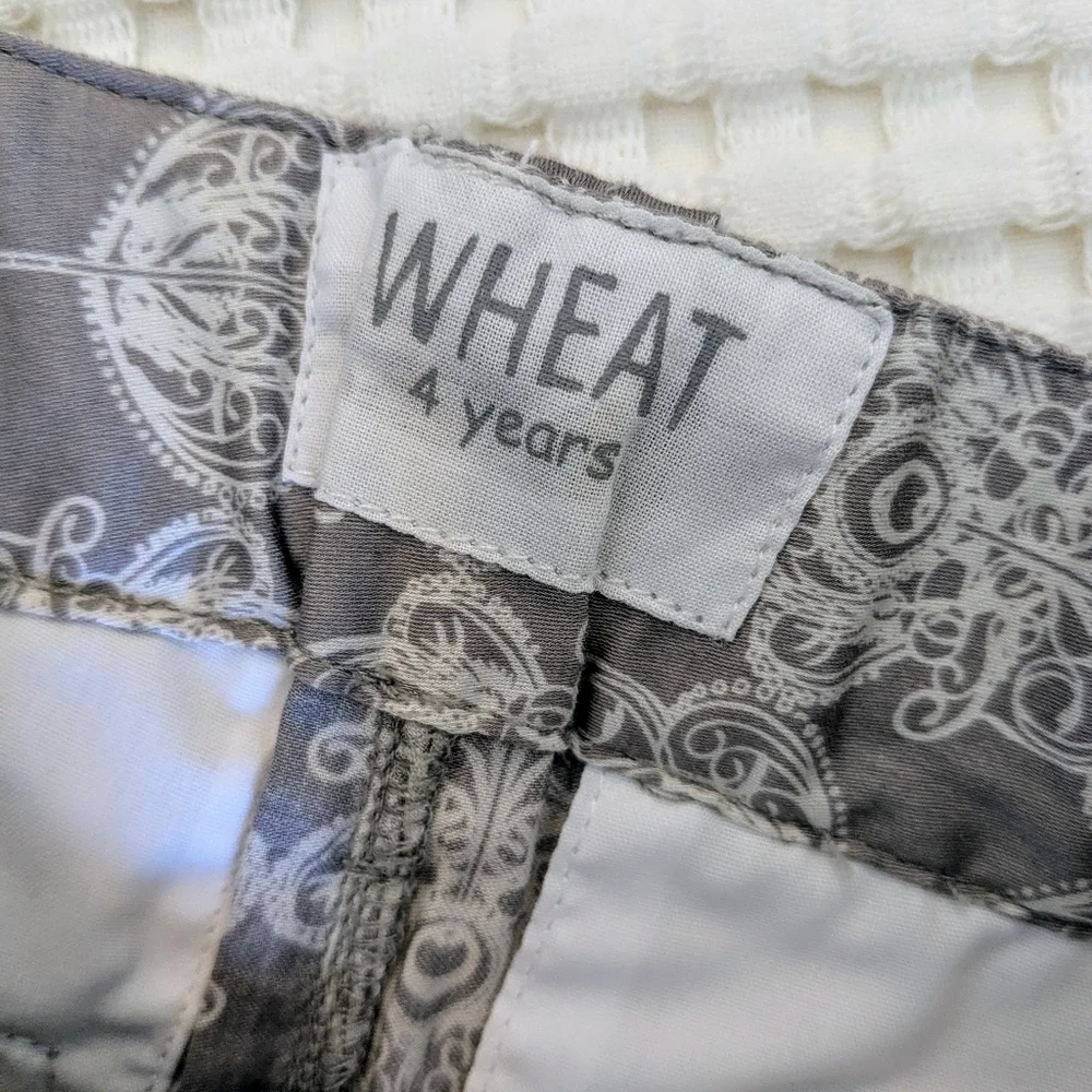 WHEAT Paisley Ornate Modern Cotton Gray Sleeveless Top & Shorts Set Size 4T NWT